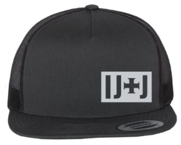 Trucker Hat: IJJ Metal Logo Black with Metal Badge